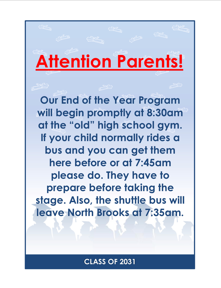 End of the Year Celebration Information