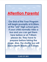 End of the Year Celebration Information