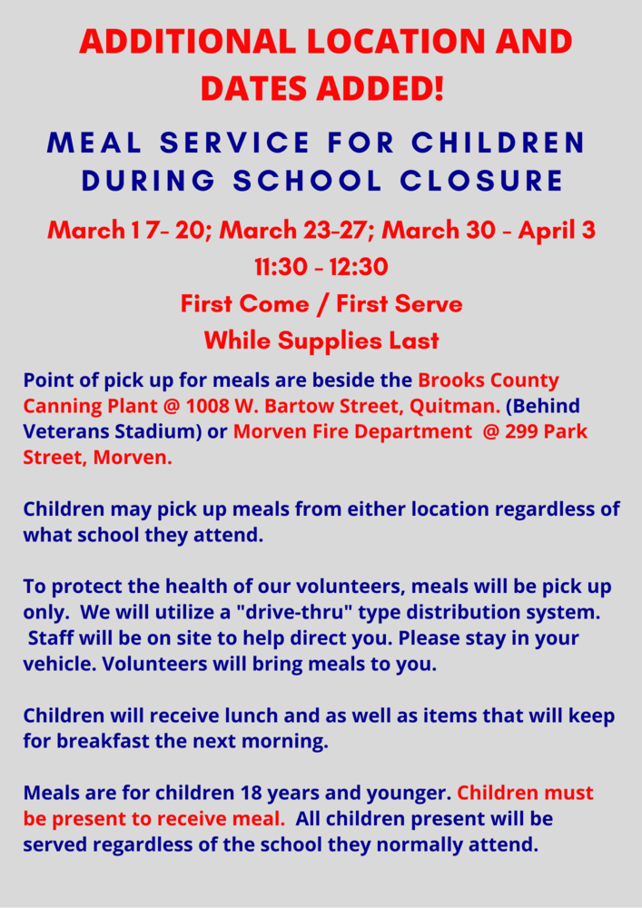 REVISED Meal Service for Children - Additional Days / Additional Location
