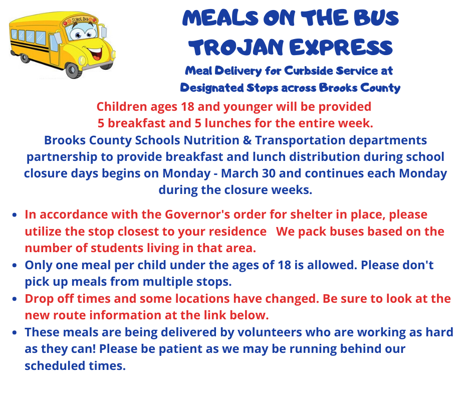 UPDATED Meals on the Bus Trojan Express Quitman Elementary School
