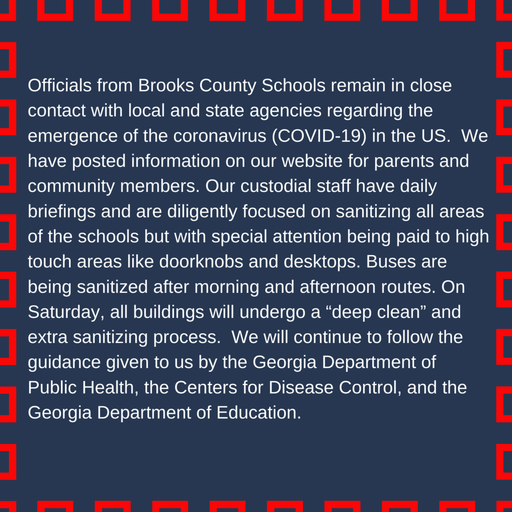 Preventive Measures Regarding COVID19 Quitman Elementary School