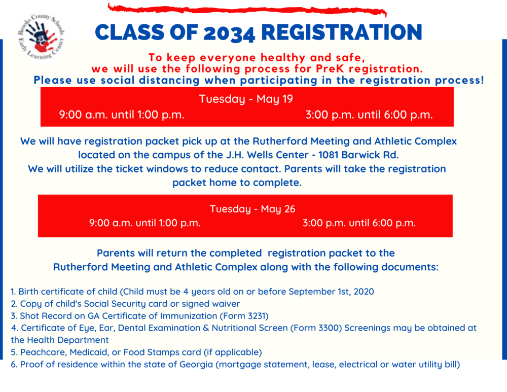 Class of 2034 Registration
