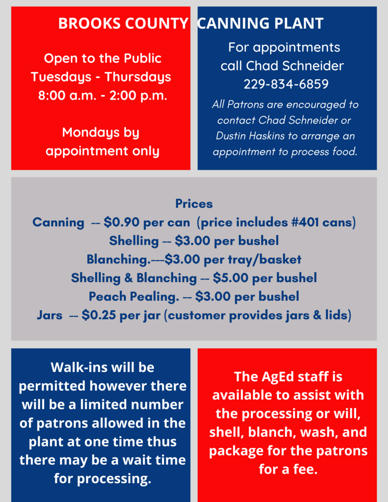 Brooks County Canning Plant Opening North Brooks Elementary School