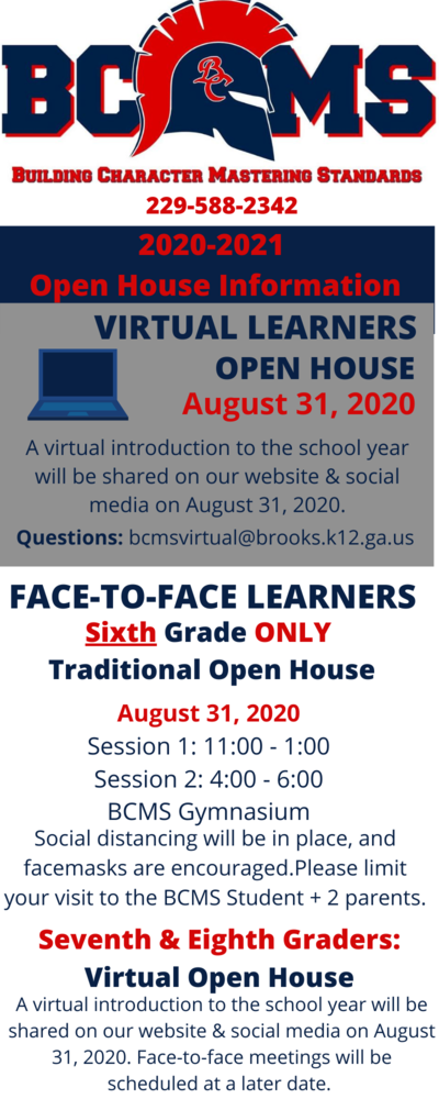 BCMS Open House Information