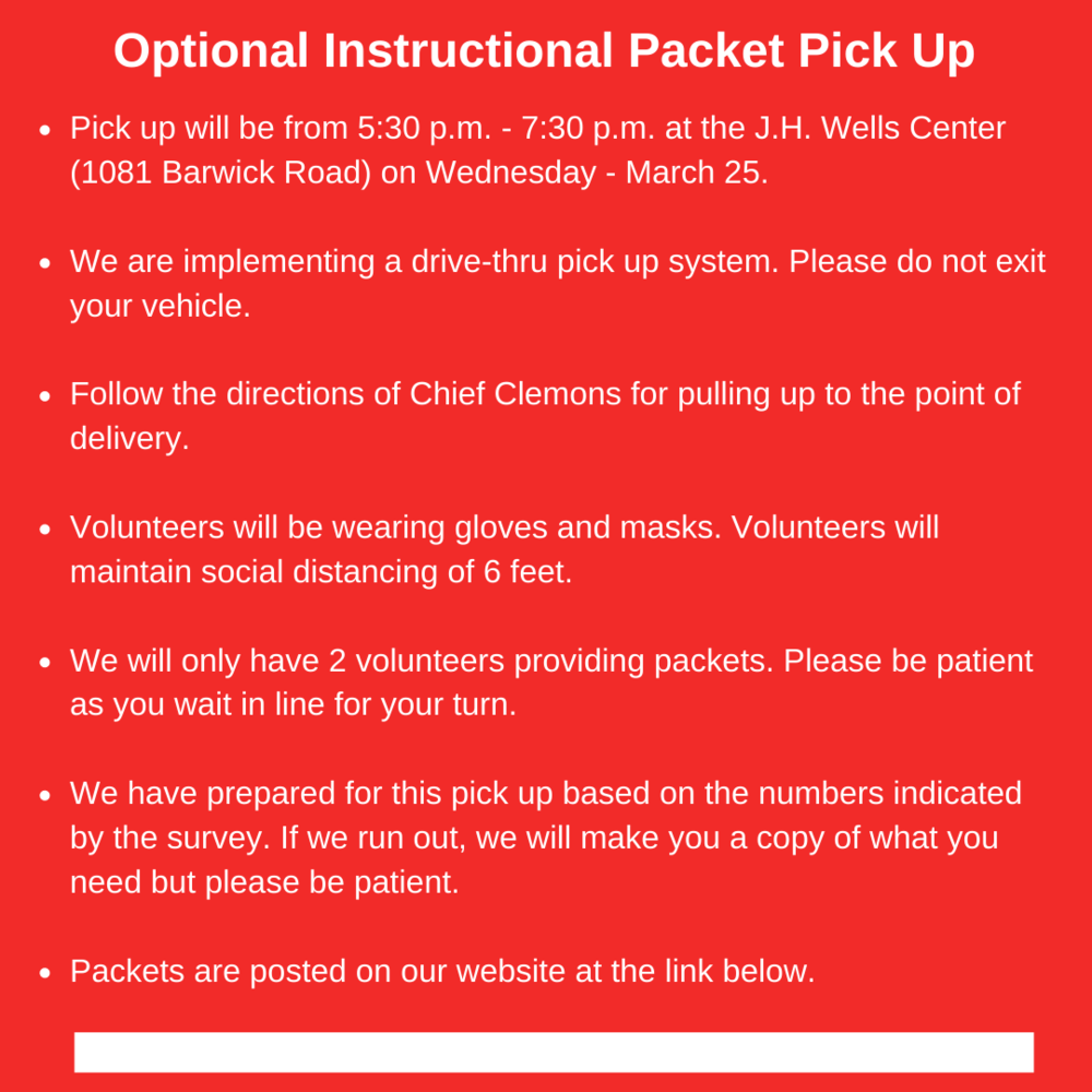 Optional K-8 Instructional Resource Packet Pick Up