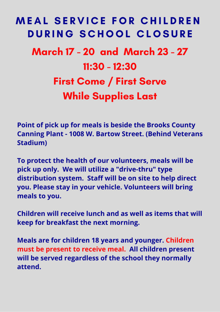 Second Harvest of South Georgia, Inc / Brooks County Schools Meal Service 