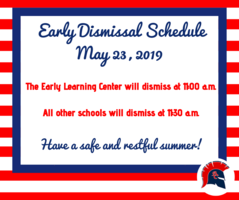 Early Dismissal Schedule - May 23rd