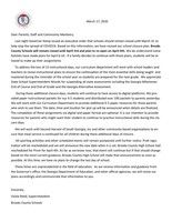 Updated School Closure Letter
