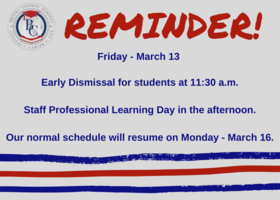 March 13 Early Dismissal