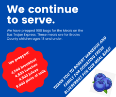 Meal Service Continues April 13