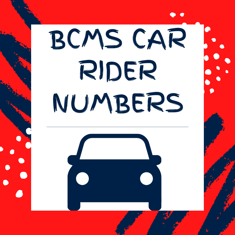 BCMS Car Rider Numbers